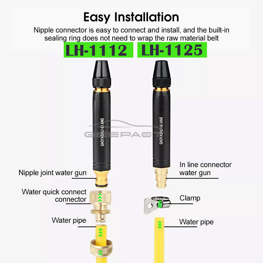 1pcs Multi-functional Car Wash Water Gun Adjustable Manual High Pressure Sprinkler Spray Nozzle Auto Cleaning Tool